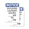 Signmission Building Laundry Hours _ Am, 10 in W x Rectangle, Vinyl Decal OS-2PACK-NS-D-1014-V-10389 - alternate 1